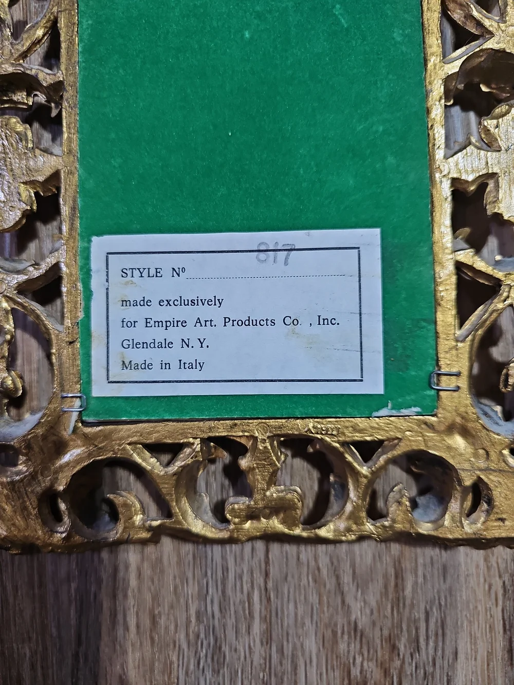 Vintage Empire Art Italy Gold Rococo Floral Wall Plaques Set 2 9x7